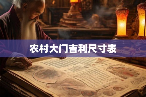 农村大门吉利尺寸表