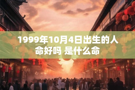 1999年10月4日出生的人命好吗 是什么命