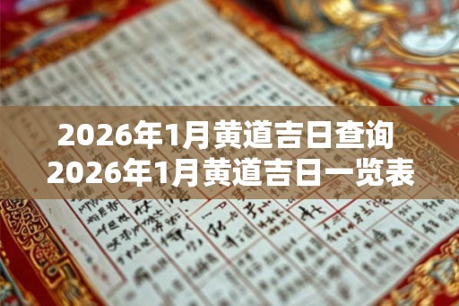 2026年1月黄道吉日查询 2026年1月黄道吉日一览表