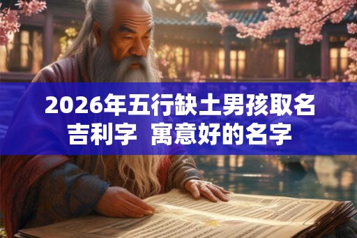 2026年五行缺土男孩取名吉利字  寓意好的名字