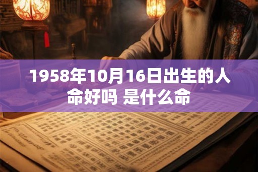 1958年10月16日出生的人命好吗 是什么命