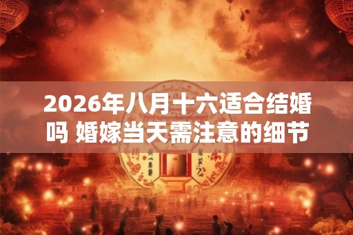2026年八月十六适合结婚吗 婚嫁当天需注意的细节 2026年八月十六适合结婚吗 婚嫁当天需注意的细节
