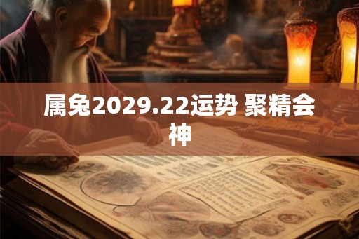 属兔2029.22运势 聚精会神