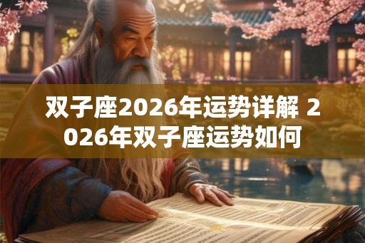 双子座2026年运势详解 2026年双子座运势如何