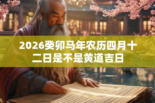 2026癸卯马年农历四月十二日是不是黄道吉日