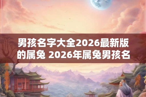 男孩名字大全2026最新版的属兔 2026年属兔男孩名字大全 男孩名字大全2026最新版的属兔 2026年属兔男孩名字大全