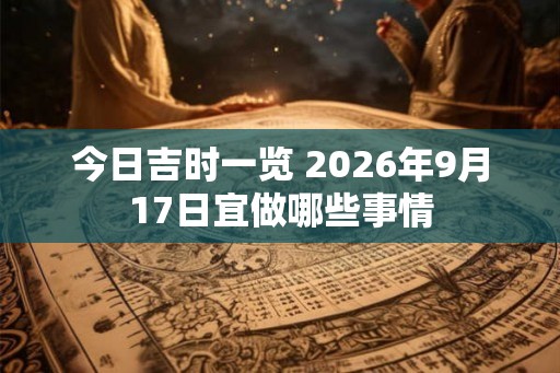 今日吉时一览 2026年9月17日宜做哪些事情