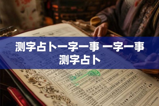 测字占卜一字一事 一字一事测字占卜