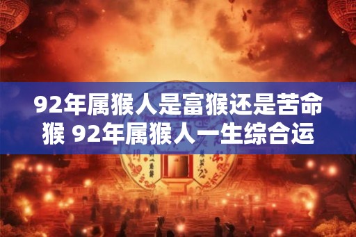 92年属猴人是富猴还是苦命猴 92年属猴人一生综合运势 92年属猴人是富猴还是苦命猴 92年属猴人一生综合运势