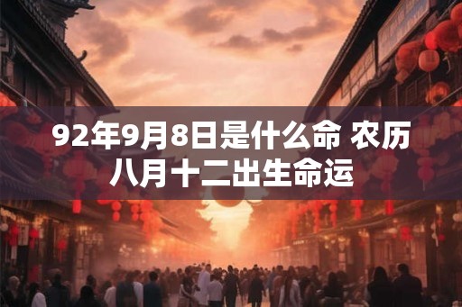 92年9月8日是什么命 农历八月十二出生命运