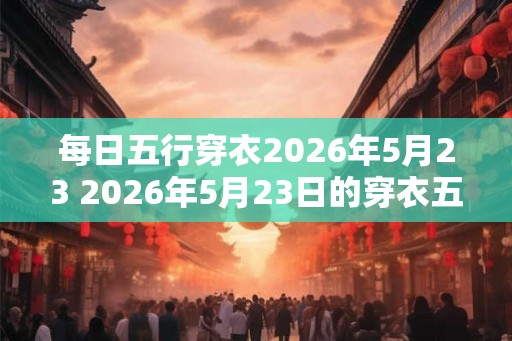 每日五行穿衣2026年5月23 2026年5月23日的穿衣五行是什么
