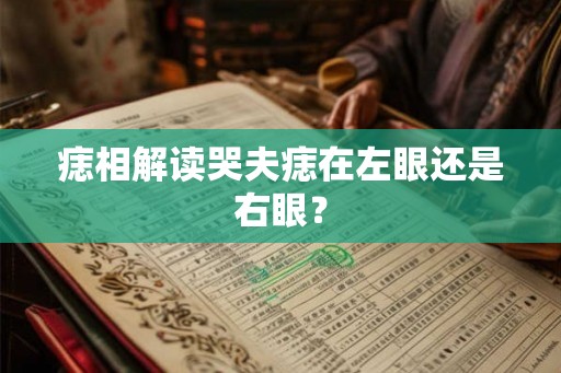 痣相解读哭夫痣在左眼还是右眼？