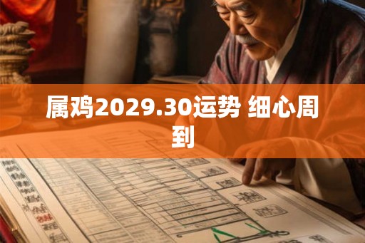 属鸡2029.30运势 细心周到 属鸡2029.30运势 细心周到