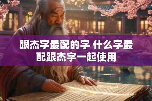 跟杰字最配的字 什么字最配跟杰字一起使用