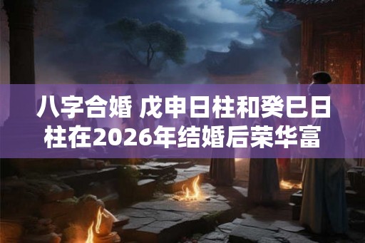 八字合婚 戊申日柱和癸巳日柱在2026年结婚后荣华富贵