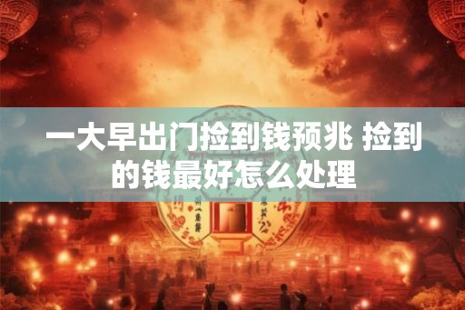 一大早出门捡到钱预兆 捡到的钱最好怎么处理