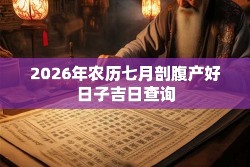 2026年农历七月剖腹产好日子吉日查询