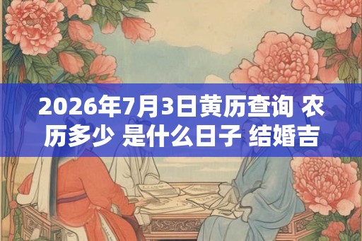 2026年7月3日黄历查询 农历多少 是什么日子 结婚吉时 2026年7月3日黄历查询 农历多少 是什么日子 结婚吉时