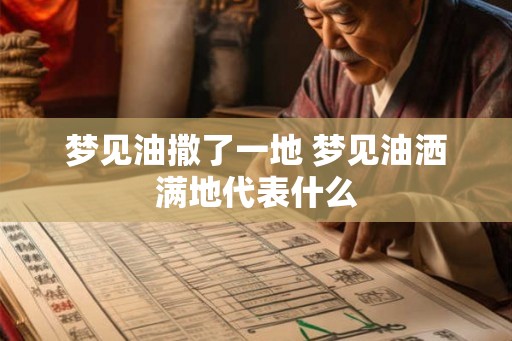 梦见油撒了一地 梦见油洒满地代表什么