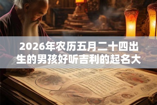 2026年农历五月二十四出生的男孩好听吉利的起名大全