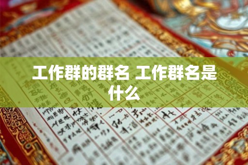 工作群的群名 工作群名是什么