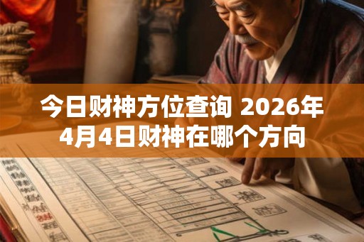 今日财神方位查询 2026年4月4日财神在哪个方向
