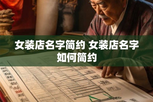 女装店名字简约 女装店名字如何简约