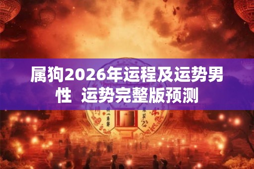 属狗2026年运程及运势男性  运势完整版预测