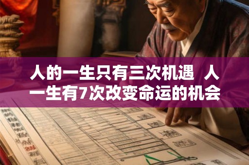 人的一生只有三次机遇  人一生有7次改变命运的机会