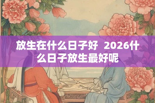 放生在什么日子好  2026什么日子放生最好呢