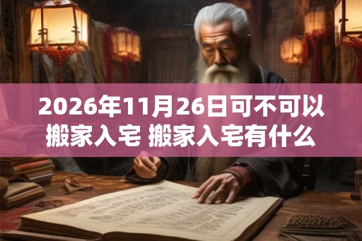 2026年11月26日可不可以搬家入宅 搬家入宅有什么讲究 2026年11月26日可不可以搬家入宅 搬家入宅有什么讲究