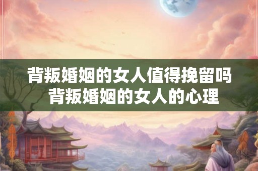 背叛婚姻的女人值得挽留吗  背叛婚姻的女人的心理