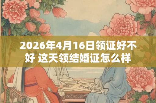 2026年4月16日领证好不好 这天领结婚证怎么样