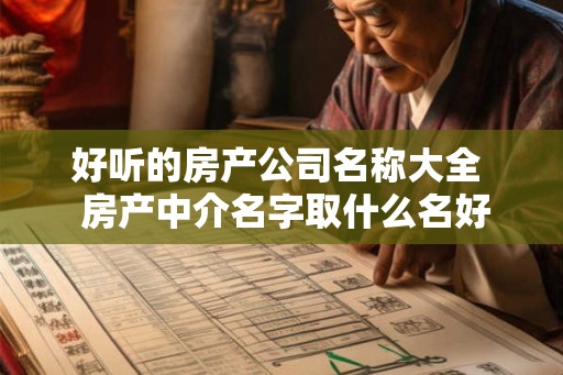 好听的房产公司名称大全 房产中介名字取什么名好 好听的房产公司名称大全 房产中介名字取什么名好