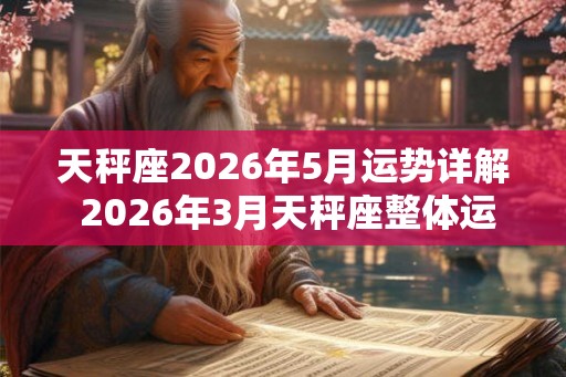 天秤座2026年5月运势详解 2026年3月天秤座整体运势分析