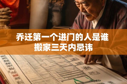 乔迁第一个进门的人是谁 搬家三天内忌讳