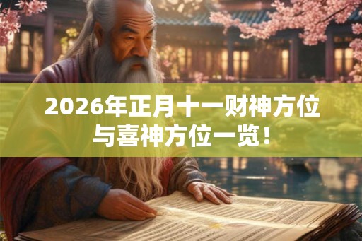2026年正月十一财神方位与喜神方位一览！