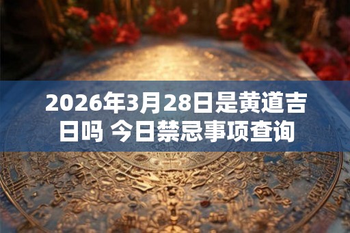 2026年3月28日是黄道吉日吗 今日禁忌事项查询