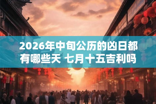 2026年中旬公历的凶日都有哪些天 七月十五吉利吗