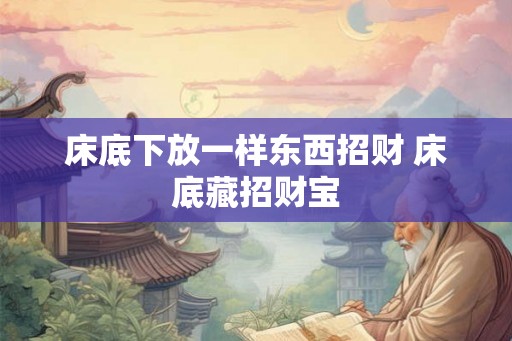 床底下放一样东西招财 床底藏招财宝
