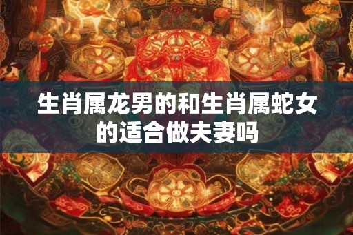 生肖属龙男的和生肖属蛇女的适合做夫妻吗