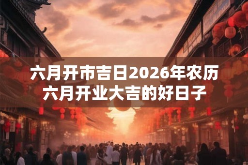 六月开市吉日2026年农历六月开业大吉的好日子 六月开市吉日2026年农历六月开业大吉的好日子