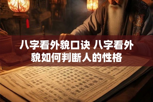 八字看外貌口诀 八字看外貌如何判断人的性格 八字看外貌口诀 八字看外貌如何判断人的性格