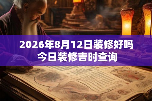 2026年8月12日装修好吗 今日装修吉时查询