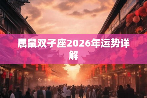 属鼠双子座2026年运势详解