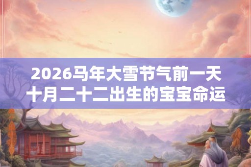 2026马年大雪节气前一天十月二十二出生的宝宝命运如何？