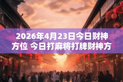 2026年4月23日今日财神方位 今日打麻将打牌财神方位