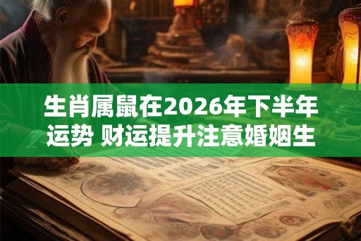 生肖属鼠在2026年下半年运势 财运提升注意婚姻生活 生肖属鼠在2026年下半年运势 财运提升注意婚姻生活