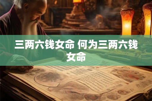 三两六钱女命 何为三两六钱女命