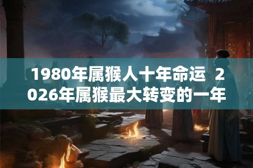 1980年属猴人十年命运  2026年属猴最大转变的一年吗